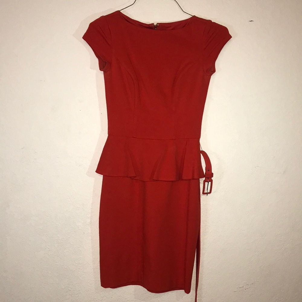 Red orange dress